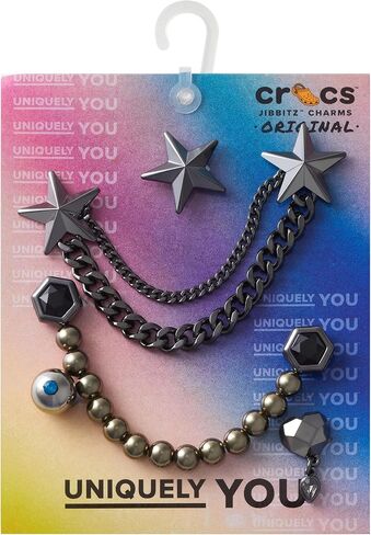 Crocs Unisex Punk Gunmetal 5 Pack Shoe Charms, Multi-Colour, multicoloured, Einheitsgröße in Saudi Arabia