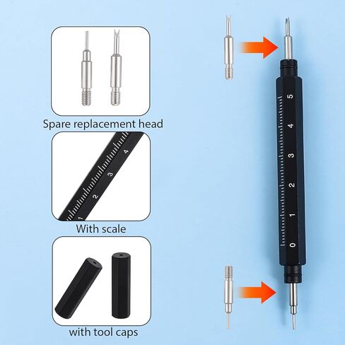 Spring Bar Tool Kit for Remove and Install Watch Band Spring Bars Pins Stainless Steel Watch Band Removal Tool with Caps, 2 Replacement Fork and Cleaning Cloth in Saudi Arabia