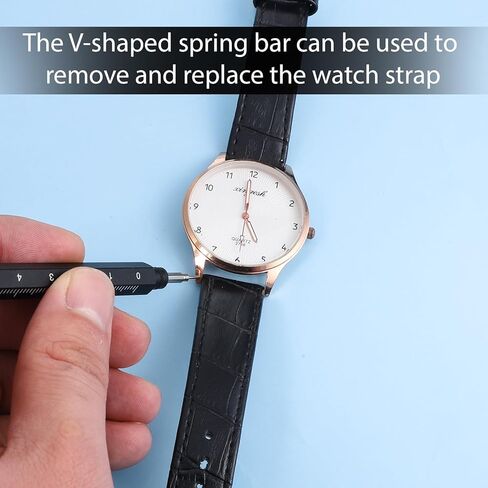Spring Bar Tool Kit for Remove and Install Watch Band Spring Bars Pins Stainless Steel Watch Band Removal Tool with Caps, 2 Replacement Fork and Cleaning Cloth in Saudi Arabia