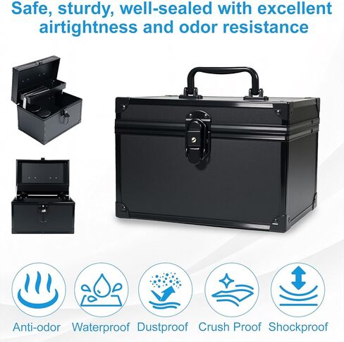 صندوق قفل مقاوم للرائحة مقاس 10 بوصة - حاوية تخزين كبيرة محكمة الغلق للمنزل والسفر، اختيار مثالي للهدايا in Kuwait
