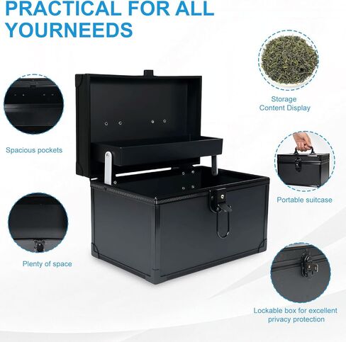 صندوق قفل مقاوم للرائحة مقاس 10 بوصة - حاوية تخزين كبيرة محكمة الغلق للمنزل والسفر، اختيار مثالي للهدايا in Kuwait