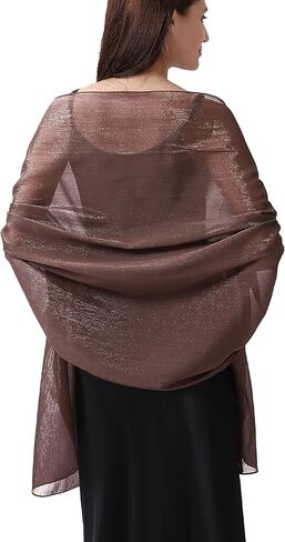 Elegant Evening Shawl Wrap for Women Formal, Sparkling Crepe Chiffon, Wedding Party Scarf in Saudi Arabia