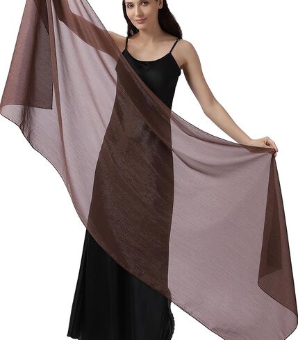 Elegant Evening Shawl Wrap for Women Formal, Sparkling Crepe Chiffon, Wedding Party Scarf in Saudi Arabia