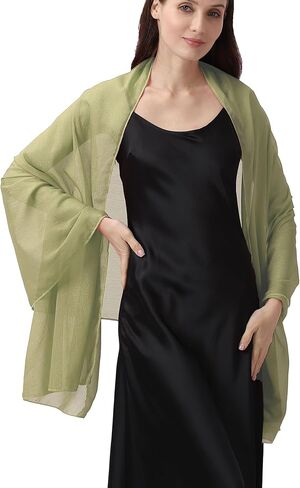 شال أنيق للسهرات للنساء، رسمي، شيفون كريب لامع، وشاح لحفلات الزفاف in Kuwait