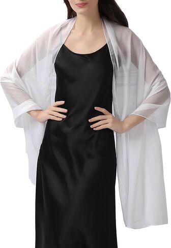Elegant Evening Shawl Wrap for Women Formal, Sparkling Crepe Chiffon, Wedding Party Scarf in Saudi Arabia