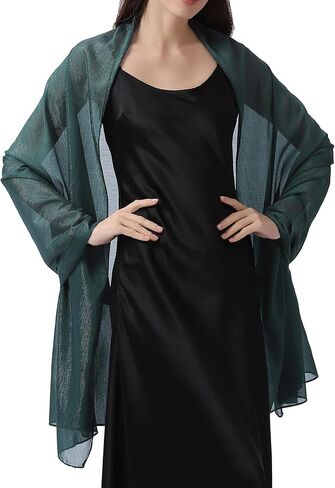 Elegant Evening Shawl Wrap for Women Formal, Sparkling Crepe Chiffon, Wedding Party Scarf in Saudi Arabia