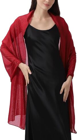 Elegant Evening Shawl Wrap for Women Formal, Sparkling Crepe Chiffon, Wedding Party Scarf in Saudi Arabia