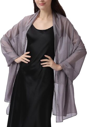 Elegant Evening Shawl Wrap for Women Formal, Sparkling Crepe Chiffon, Wedding Party Scarf in Saudi Arabia