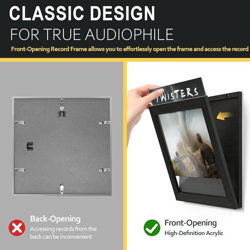 Emfogo Vinyl Record Frame for the Wall, Vinyl Record Display Frame, Album Frames for 12x12 Inch LP Album Cover (1 Pack/Black) in Saudi Arabia