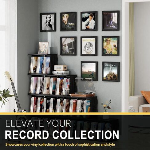 Emfogo Vinyl Record Frame for the Wall, Vinyl Record Display Frame, Album Frames for 12x12 Inch LP Album Cover (1 Pack/Black) in Saudi Arabia