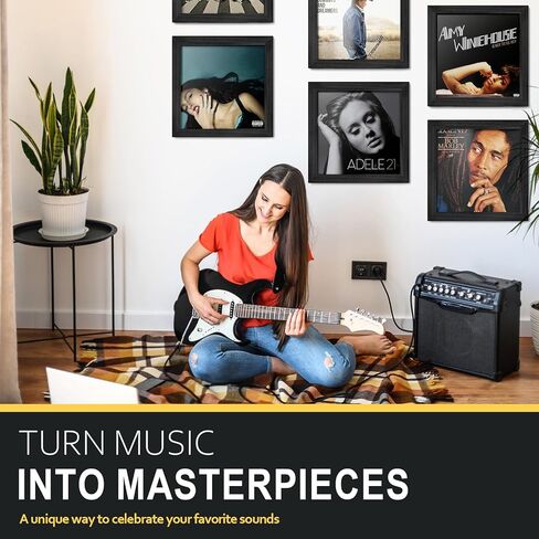 Emfogo Vinyl Record Frame for the Wall, Vinyl Record Display Frame, Album Frames for 12x12 Inch LP Album Cover (1 Pack/Black) in Saudi Arabia