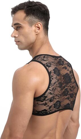 Men's Sissy Lace Muscle Tank – Sissy Clothes for Men, Men Bra, Cross Dressing Lingerie in Saudi Arabia