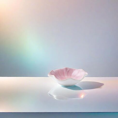 2Pcs Jewelry Dish - Kiln-Changed Ceramic Lotus Leaf Shape Ring Dish, Small Trinket Trays for Jewelry, Rings, Keys, Decorative Dish for Home, Perfect Gifts for Mom, Friends, Sisters, White & Pink in Saudi Arabia