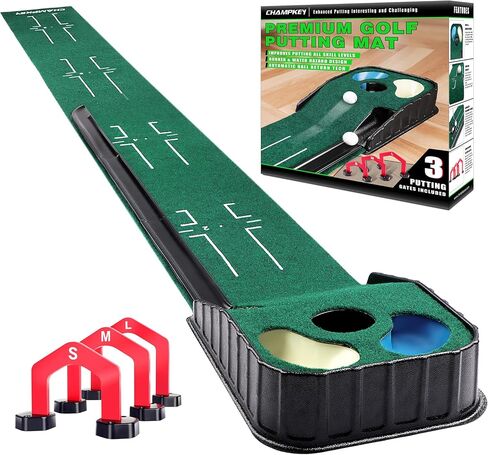 CHAMPKEY Golf Putting Green Indoor - Advanced Guides Golf Putting Mat - Enhance Putting Accuracy and Challenge in Saudi Arabia
