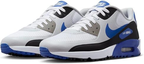 حذاء الجولف Nike Air Max 90 G TB (DX5999-141، أبيض/أسود/Photon Dust/Game Royal) 13 للنساء/11.5 للرجال in Kuwait