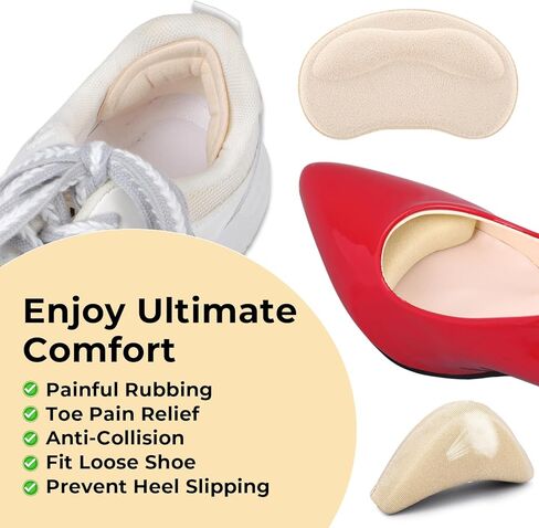 Heel Pads for Women and Men Shoe Filler Inserts for Loose Shoes Heel Grips Liner Cushions Inserts with Toe Fillers in Saudi Arabia