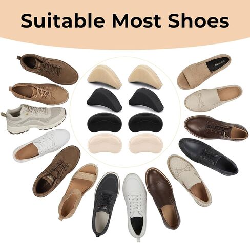 Heel Pads for Women and Men Shoe Filler Inserts for Loose Shoes Heel Grips Liner Cushions Inserts with Toe Fillers in Saudi Arabia