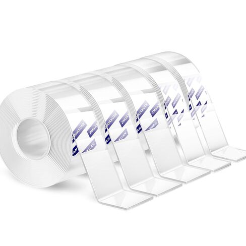 شريط مزدوج الجوانب عالي التحمل، شريط تثبيت على الحائط الشفاف، شرائط لاصقة معلقة للصور قابلة للإزالة، شريط لاصق لاصق قوي، شريط نانو لاصق للسجاد، الشماعات، الإطار، 2 عبوة عريضة جدًا in Kuwait