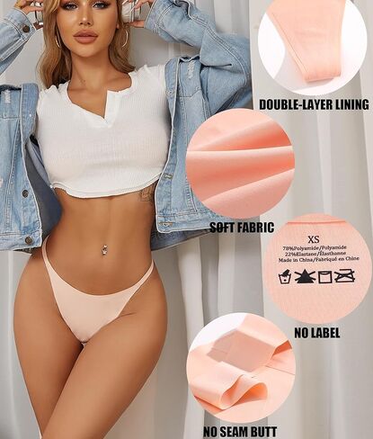 10 Pack G String Thongs for Women Seamless Underwear Low Rise No Show Thong Stretch Womens Panties Sexy XS-XL in Saudi Arabia