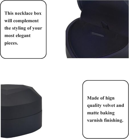 Luxury LED Lighted Necklace Earring Box - Heart Shaped Elegant Black Jewelry Box for Wedding Necklace Display, Perfect for Engagement, Anniversary, Ceremony, and Gift Giving in Saudi Arabia