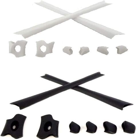 Galaxy Nose Pads & Earsocks Rubber Kits For Oakley Flak Jacket XLJ Black/White Color in Saudi Arabia