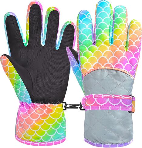 Kids Gloves Winter Waterproof Snow Ski Gloves for Girls, Winter Outdoors Warm Snowboard Gloves for Children in Saudi Arabia
