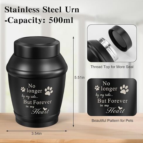 SOITIS Cremation Urn for Dog Cat Ashes Dog Urns for Ashes-5.5 Inches Stainless Steel Pet Urn for Ash Pet Memorial Keepsake Urn Small Urn for Pet Ash Keepsake for Ash Cat Memorial Gifts in Saudi Arabia