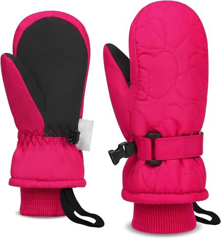 Kids Mittens Waterproof, 3M Thinsulate Children Boys Girls Warm Windproof Winter Skiing Gloves for Kid- 4-8T in Saudi Arabia
