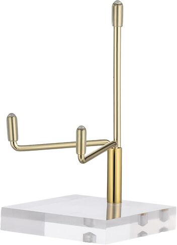 Clear Acrylic Display Stand Holder with Adjustable Metal Arms, Acrylic Crystal Clear Plate Stand Photo Stands Easel Display Stands Small Crystal Holder for Coral Geodes Rock (2 x 2 x 3 Inch) in Saudi Arabia