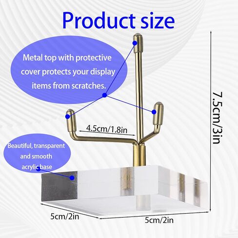 Clear Acrylic Display Stand Holder with Adjustable Metal Arms, Acrylic Crystal Clear Plate Stand Photo Stands Easel Display Stands Small Crystal Holder for Coral Geodes Rock (2 x 2 x 3 Inch) in Saudi Arabia