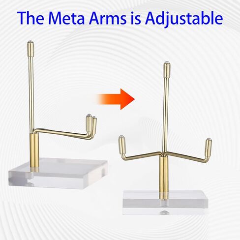 Clear Acrylic Display Stand Holder with Adjustable Metal Arms, Acrylic Crystal Clear Plate Stand Photo Stands Easel Display Stands Small Crystal Holder for Coral Geodes Rock (2 x 2 x 3 Inch) in Saudi Arabia