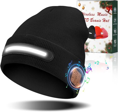 Gifts for Men,Bluetooth Beanie hat with Light, Warm Knit hat,Built in Speaker Microphone,Mem's/Women's Christmas Gifts, Boy'birthday Gift in Saudi Arabia