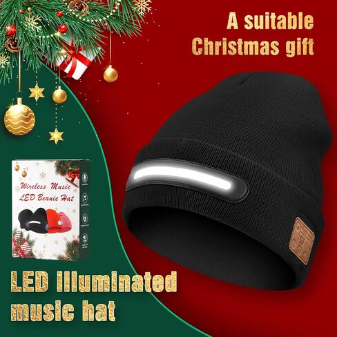 Gifts for Men,Bluetooth Beanie hat with Light, Warm Knit hat,Built in Speaker Microphone,Mem's/Women's Christmas Gifts, Boy'birthday Gift in Saudi Arabia