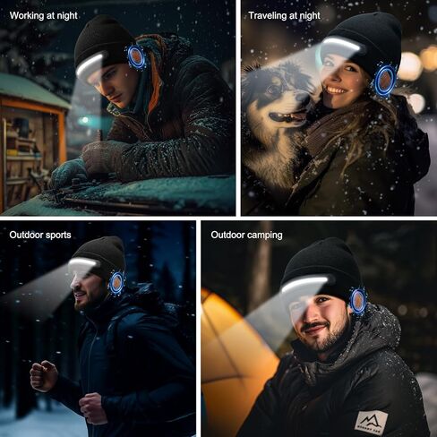 Gifts for Men,Bluetooth Beanie hat with Light, Warm Knit hat,Built in Speaker Microphone,Mem's/Women's Christmas Gifts, Boy'birthday Gift in Saudi Arabia