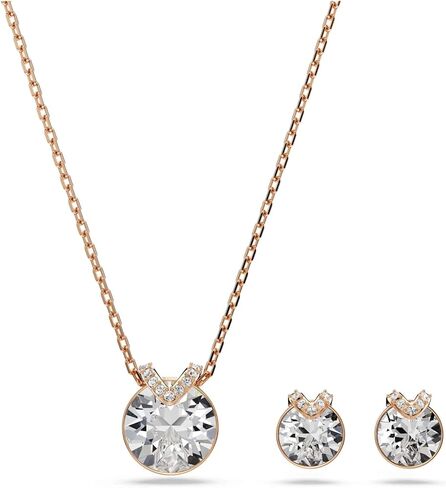 Swarovski Bella V set, Round cut, White, Rose gold-tone finish in Saudi Arabia