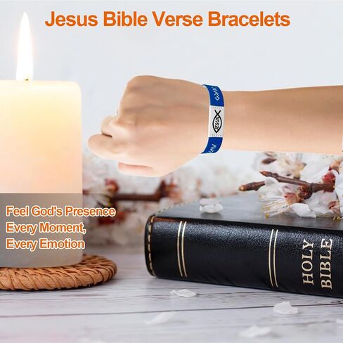 6PCS Cross Jesus Bracelet (NO NFC), Handmade Inspirational Christian Religious Bracelet, Elastic String Faith Friendship Jewelry Gifts for Women Men Teen in Saudi Arabia