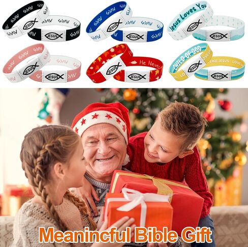 6PCS Cross Jesus Bracelet (NO NFC), Handmade Inspirational Christian Religious Bracelet, Elastic String Faith Friendship Jewelry Gifts for Women Men Teen in Saudi Arabia