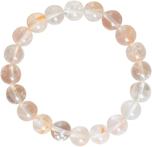Healing Crystal Bracelet for Women Men Natural White phantom Quartz Beaded Bracelets, Jewelry Birthday Gifts, White Quartz Stretch Bracelet in Saudi Arabia