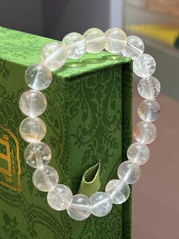 Healing Crystal Bracelet for Women Men Natural White phantom Quartz Beaded Bracelets, Jewelry Birthday Gifts, White Quartz Stretch Bracelet in Saudi Arabia