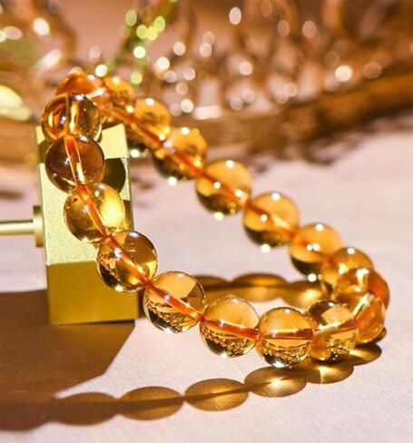 Collection Grade Citrine Energy Beads Bracelet,Natural Healing Crystal Bracelet for Women and Mens,Stretch Crystal Gemstone Bracelets Reiki Gifts,10mm in Saudi Arabia