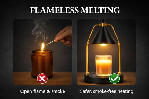 MIGHTY T Candle Warmer Lamp with Timer, Dimmable Candle Light Electric Candle Warmer Compatible with Candles, Candle Holders for Home Decor & Gifts in Saudi Arabia