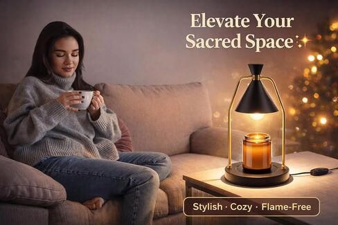 MIGHTY T Candle Warmer Lamp with Timer, Dimmable Candle Light Electric Candle Warmer Compatible with Candles, Candle Holders for Home Decor & Gifts in Saudi Arabia