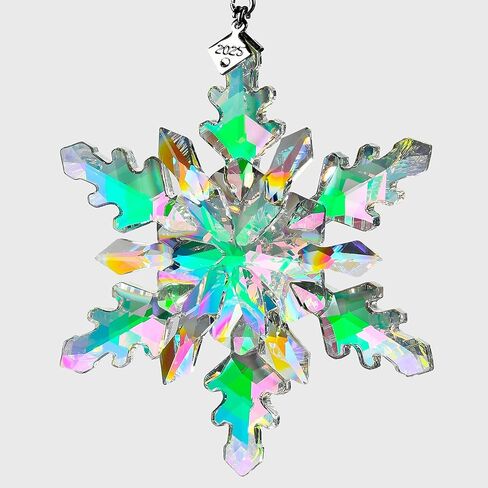 2024 Annual Edition Snowflake Crystal Christmas Ornaments,Christmas Tree Ornaments Crystal Sun Catcher Home Hanging Decor(2024Colorful) (2024Colorful) in Saudi Arabia