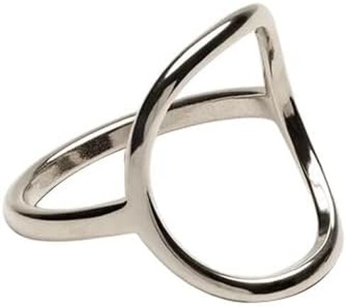 ADAJURI Minimalist Sculptural Hollow Circle Rings For Women | 18K Gold Plated Stainless Steel Water-Resistant Promise Oval Rings | Dainty Jewelry Gifts Perfect For Daily Anillos in Saudi Arabia
