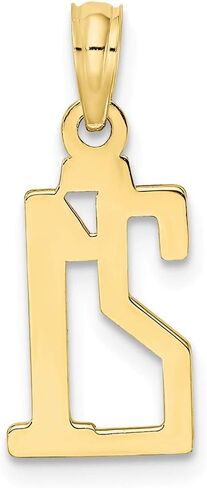 10K Yellow Gold Milestone Anniversary Birthday Number 21, Block Style Small Charm Pendant in Saudi Arabia