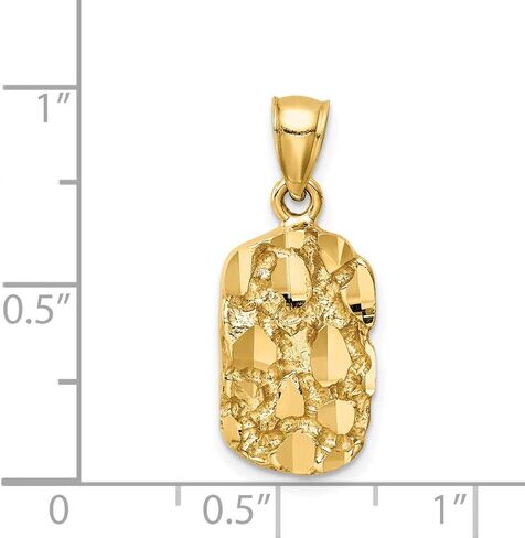 Men's 14k Yellow Gold Nugget Pendant Fine Jewelry For Men Gifts For Him in Saudi Arabia