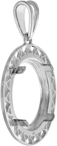 Sterling Silver Filigree Edge Dime Bezel Pendant for 18 mm Coins Prong Back 10 Cent Coin NOT Included in Saudi Arabia