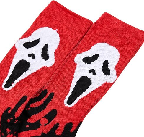 Bioworld Ghostface With Blood Women's Red Athletic Crew Socks in Saudi Arabia