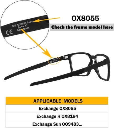 Ear Socks Replacement Temple Sleeves for Oakley Exchange OX8055 OX8184 OO9483 Eyeglasses Frame, Silicone Soft Black Ear Tips in Saudi Arabia