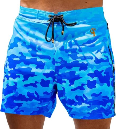 Tucann Men's Trunks 5" Compression Liner Quick Dry Zipper Pocket Chlorine Resistan 4 Way Stretch Camo Swim Shorts for Men in Saudi Arabia